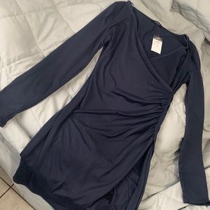 Navy blue long sleeve bodycon dress
